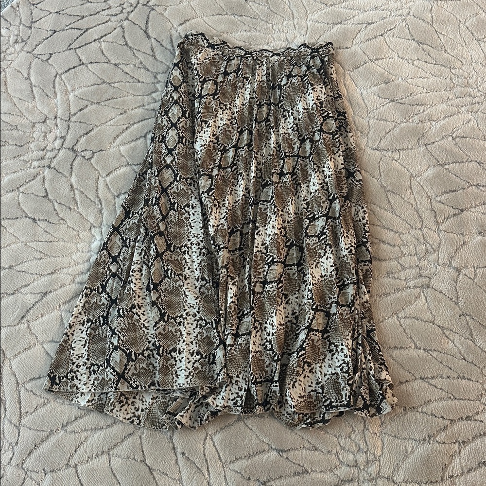 Banana Republic A-Line Skirt - Snake Print in Brown and Black